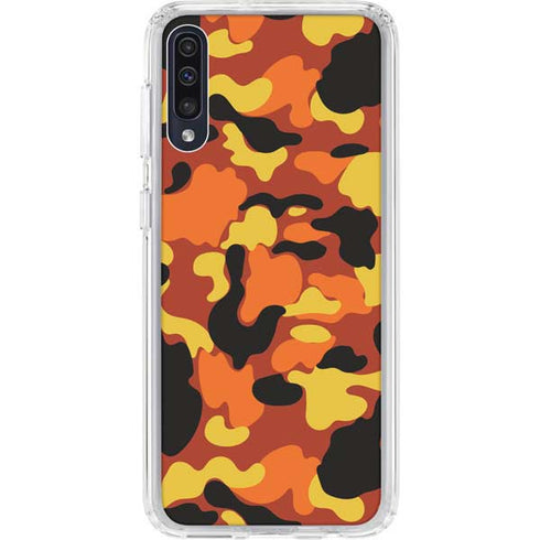 Orange Camo Galaxy A50 Clear Case