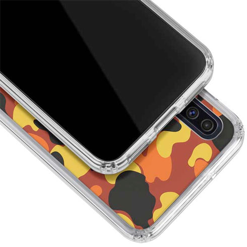 Orange Camo Galaxy A50 Clear Case