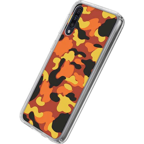 Orange Camo Galaxy A50 Clear Case