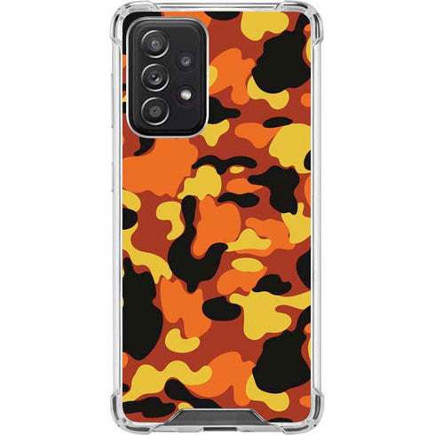 Orange Camo Galaxy A52 5G Clear Case