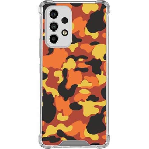 Orange Camo Galaxy A53 5G Clear Case