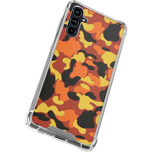 Orange Camo Galaxy A54 5G Clear Case