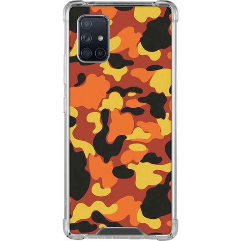 Orange Camo Galaxy A71 5G Clear Case