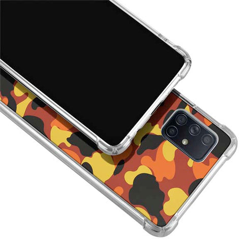 Orange Camo Galaxy A71 5G Clear Case