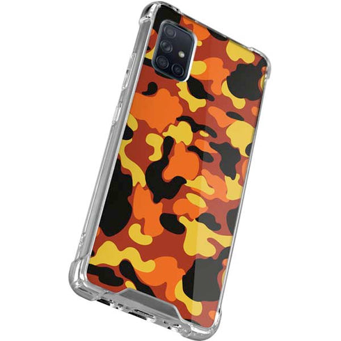 Orange Camo Galaxy A71 5G Clear Case