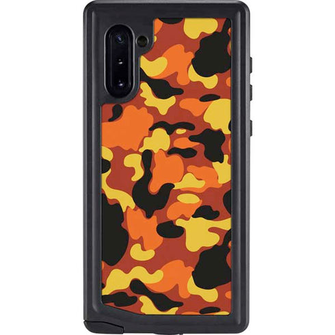 Orange Camo Galaxy Note 10 Waterproof Case