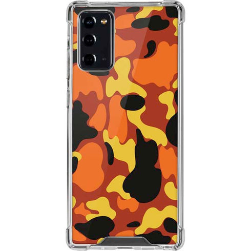 Orange Camo Galaxy Note20 5G Clear Case