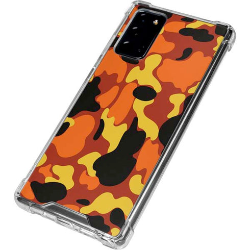 Orange Camo Galaxy Note20 5G Clear Case