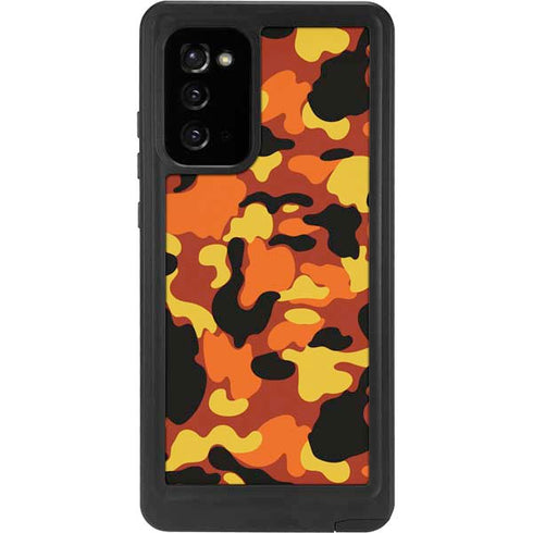 Orange Camo Galaxy Note20 5G Waterproof Case