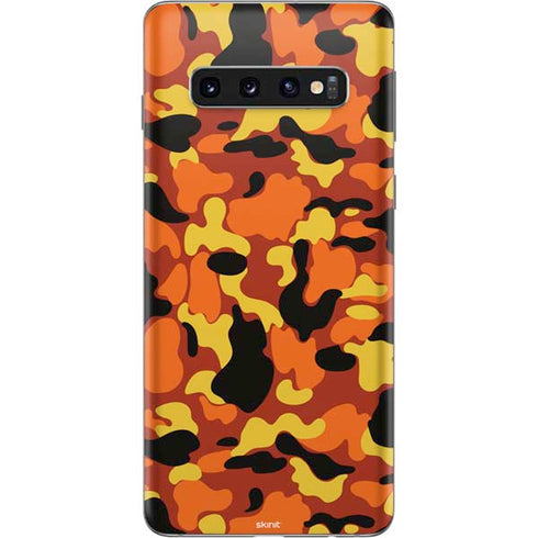 Orange Camo Galaxy S10 Skin