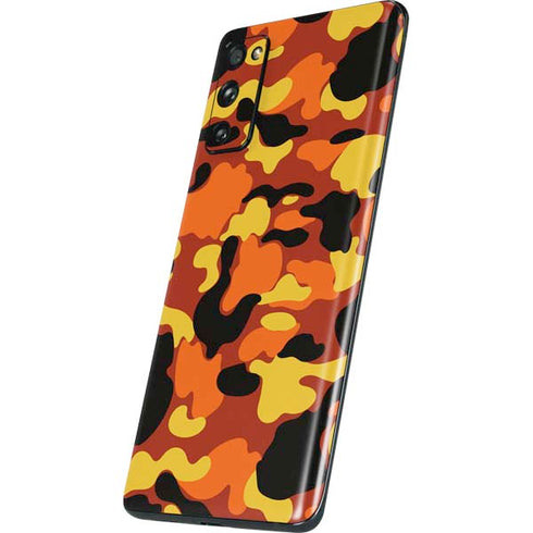 Orange Camo Galaxy S20 Fan Edition Skin