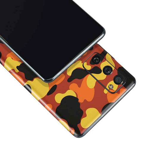 Orange Camo Galaxy S20 Fan Edition Skin