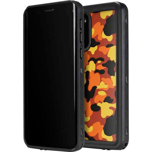 Orange Camo Galaxy S20 Plus Waterproof Case