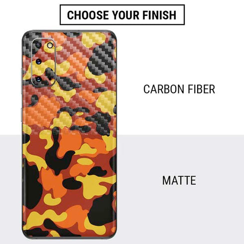 Orange Camo Galaxy S20 Skin