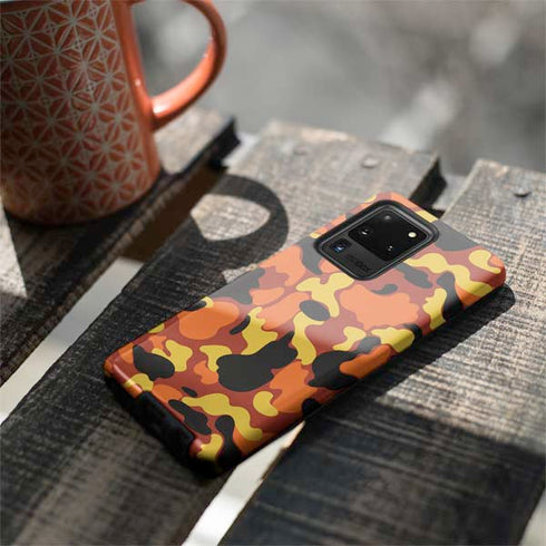 Orange Camo Galaxy S20 Ultra 5G Pro Case