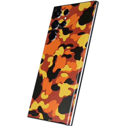 Orange Camo Galaxy S22 Ultra Skin