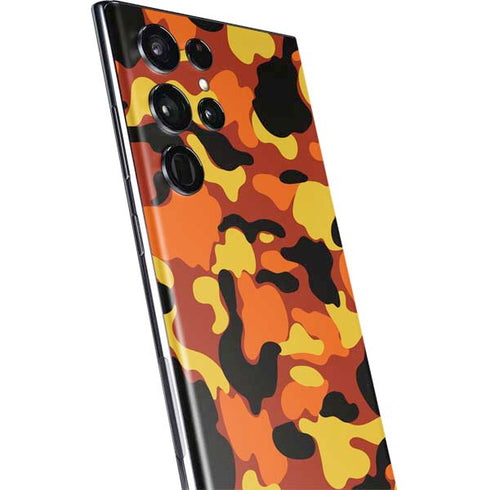 Orange Camo Galaxy S22 Ultra Skin