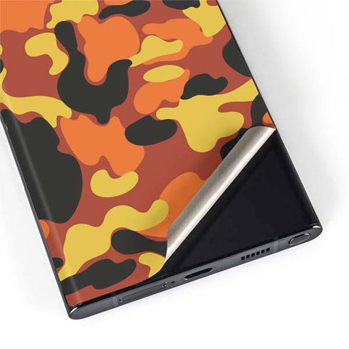 Orange Camo Galaxy S22 Ultra Skin