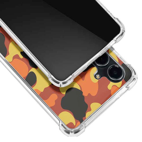 Orange Camo Galaxy S23 FE Clear Case