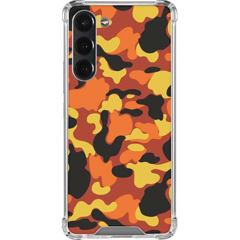 Orange Camo Galaxy S23 Plus Clear Case
