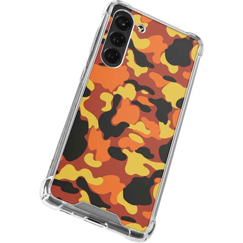 Orange Camo Galaxy S23 Plus Clear Case