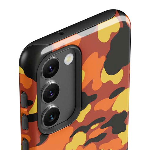 Orange Camo Galaxy S23 Plus Pro Case
