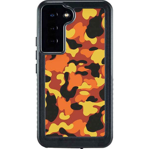 Orange Camo Galaxy S23 Plus Waterproof Case