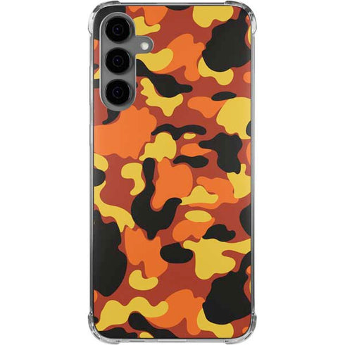 Orange Camo Galaxy S24 Plus Clear Case
