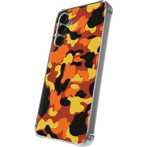 Orange Camo Galaxy S24 Plus Clear Case