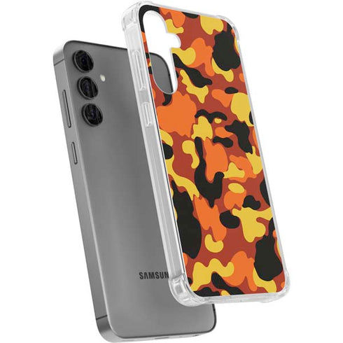 Orange Camo Galaxy S24 Plus Clear Case