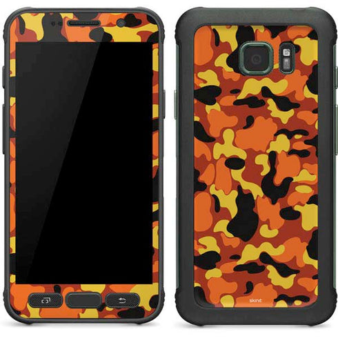 Orange Camo Galaxy S7 Active Skin