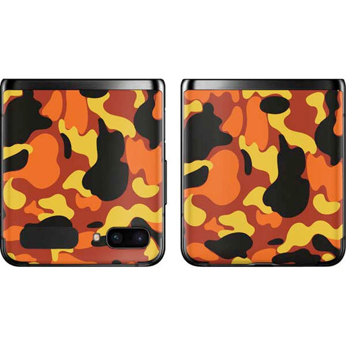Orange Camo Galaxy Z Flip Skin