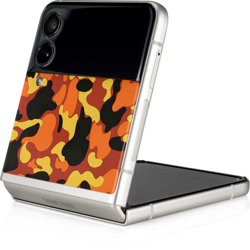 Orange Camo Galaxy Z Flip3 5G Skin