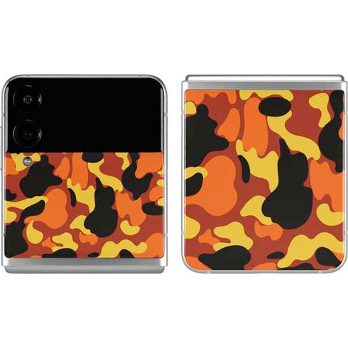 Orange Camo Galaxy Z Flip4 5G Skin