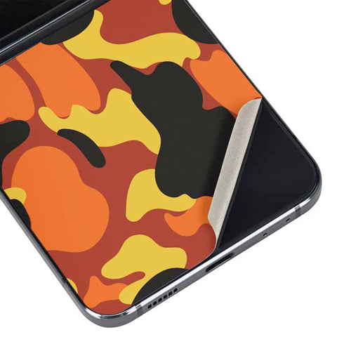 Orange Camo Galaxy Z Flip5 5G Skin