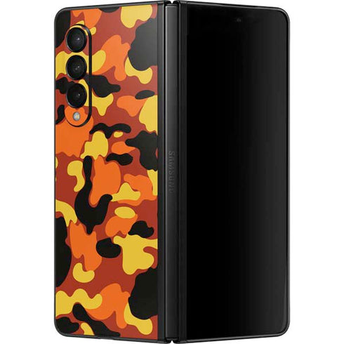 Orange Camo Galaxy Z Fold3 5G Skin