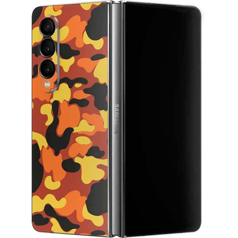 Orange Camo Galaxy Z Fold4 5G Skin