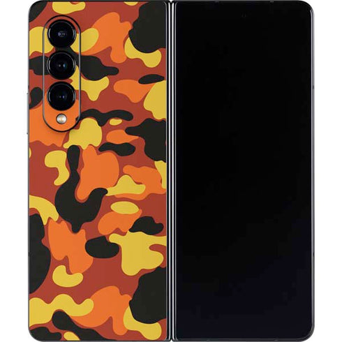 Orange Camo Galaxy Z Fold4 5G Skin