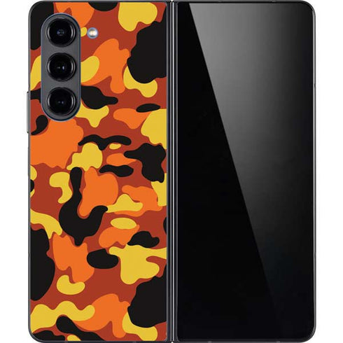 Orange Camo Galaxy Z Fold5 5G Skin