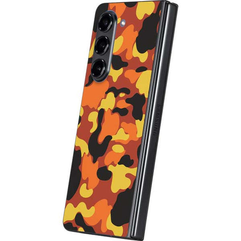 Orange Camo Galaxy Z Fold5 5G Skin