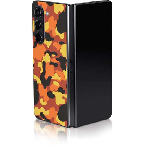 Orange Camo Galaxy Z Fold5 5G Skin