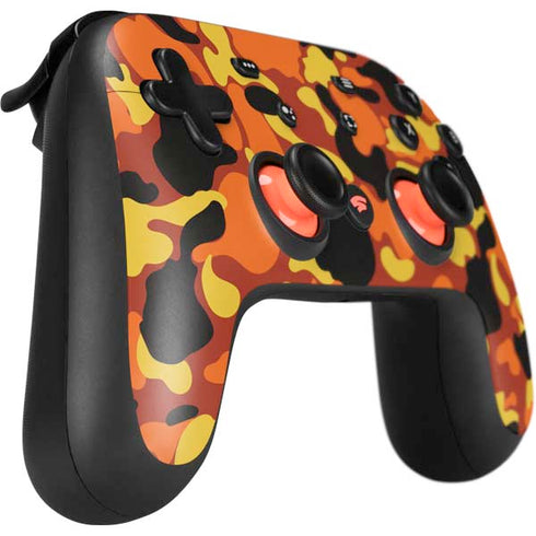 Orange Camo Google Stadia Controller Skin