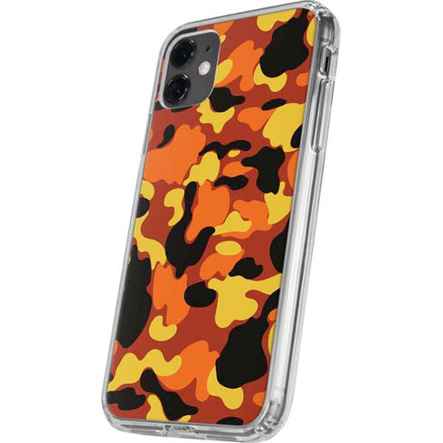 Orange Camo iPhone 11 Clear Case
