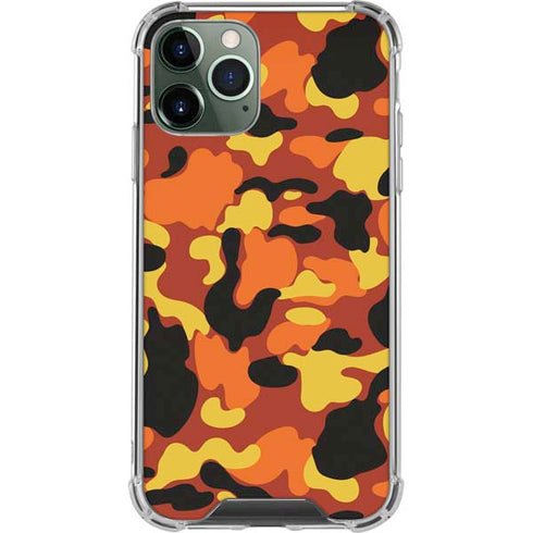Orange Camo iPhone 11 Pro Max Clear Case