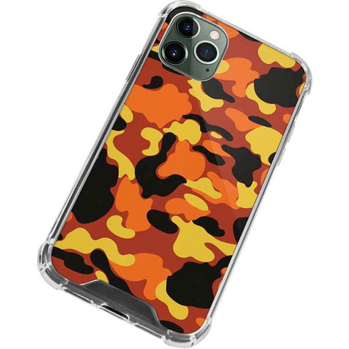 Orange Camo iPhone 11 Pro Max Clear Case