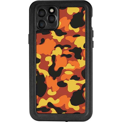 Orange Camo iPhone 11 Pro Max Waterproof Case