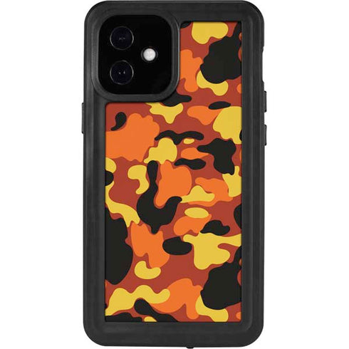 Orange Camo iPhone 12 Mini Waterproof Case