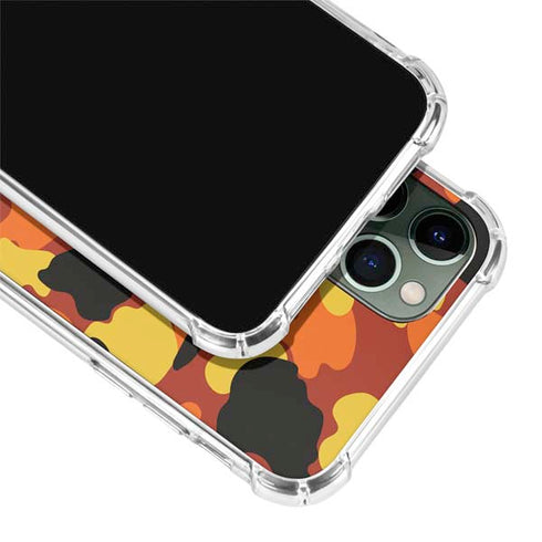 Orange Camo iPhone 12 Pro Clear Case
