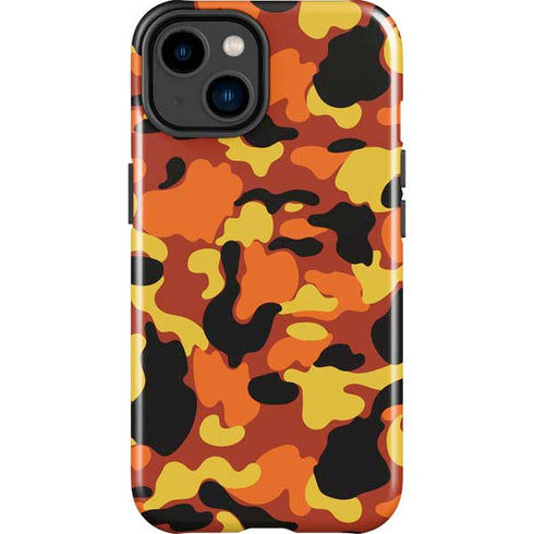 Orange Camo iPhone 14 Plus Impact Case