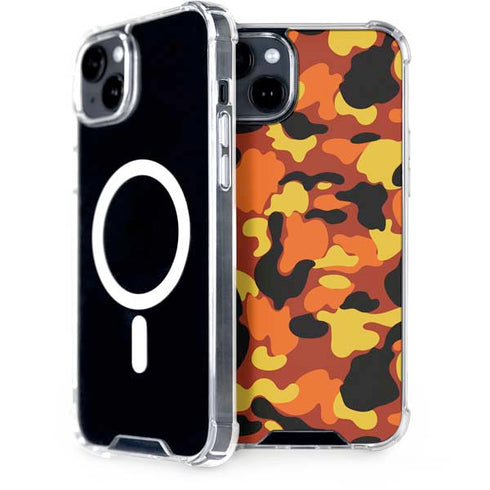 Orange Camo iPhone 15 MagSafe Case